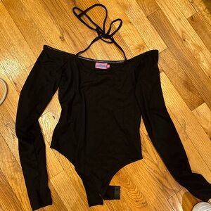 Edikted Black Longsleeve Bodysuit